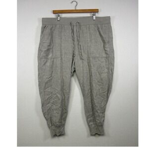 Coastal Boho Gap Womens XXL Gray Linen Cotton Blend Drawstring‎ Jogger Pants